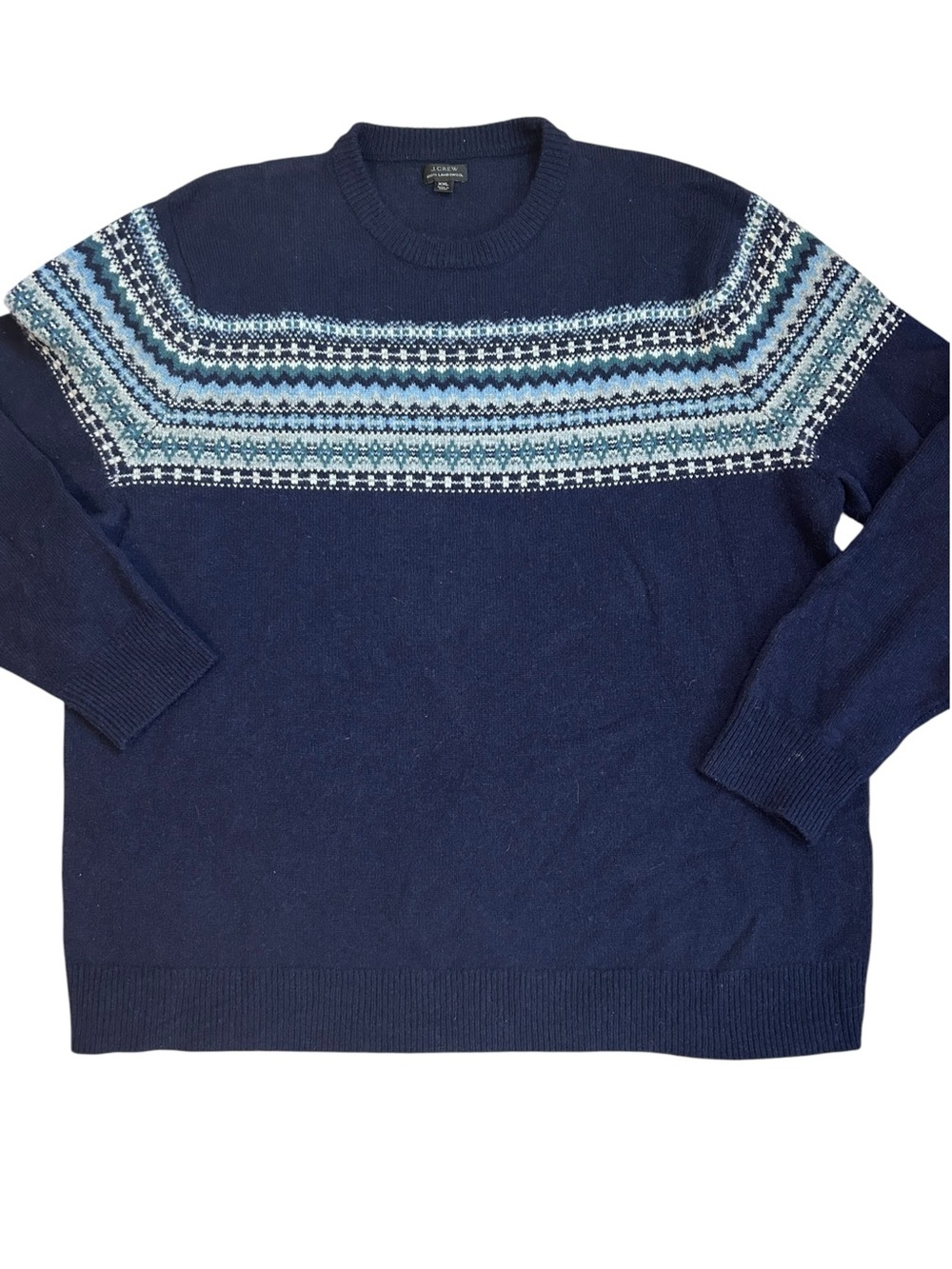 J. Crew 100% Lambswool Knit Fair Isle Nordic Sweater Mens XXL Cabin Ski Preppy